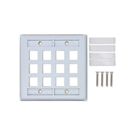 Belden 12-PORT FACEPLATE DOUBLE GANG, KEYCONNECT, STAINLESS STEEL AX102013